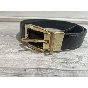 St. Johns Crocodile brown Leather Men's Skin Belt W 1" 42 inch long pin buckle